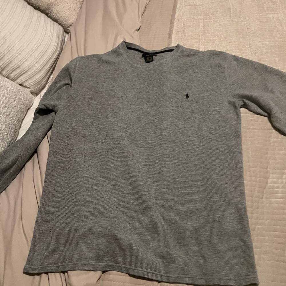Polo by Ralph Lauren Heather Gray Thermal Shirt - Picture 6 of 14
